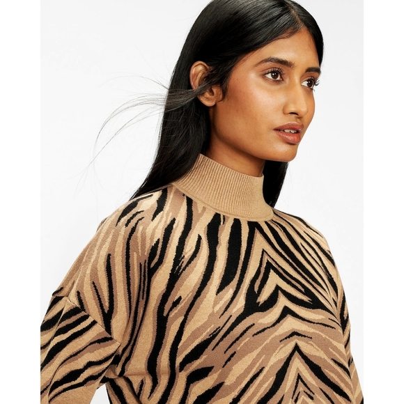 Ted Baker Tiger Striped Turtleneck Sweater - Picture 7 of 12